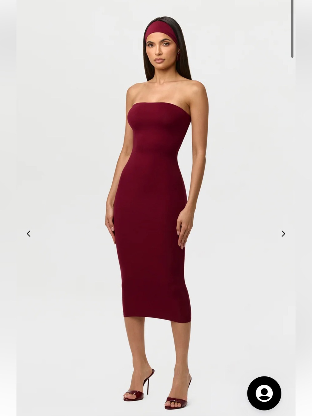 NAKED TUBE MIDI DRESS - SANGRIA / XS